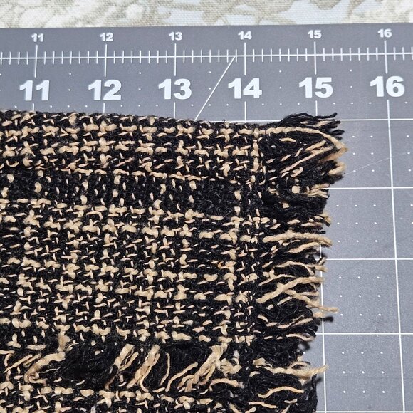 Tweed Fringed Mini Skirt In Black & Beige By Shein - Picture 6 of 14